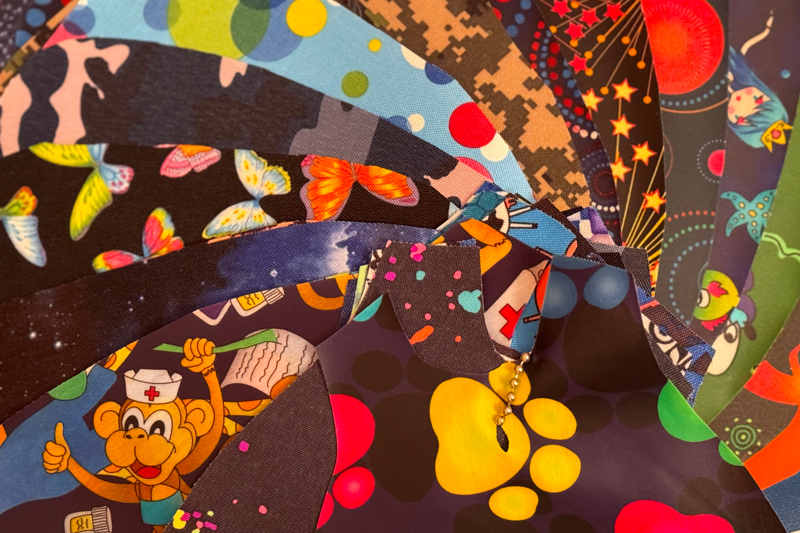 Burlington-Röntgenschutzkleidung ist unifarben oder in verschiedensten bunten Mustern erhältlich.