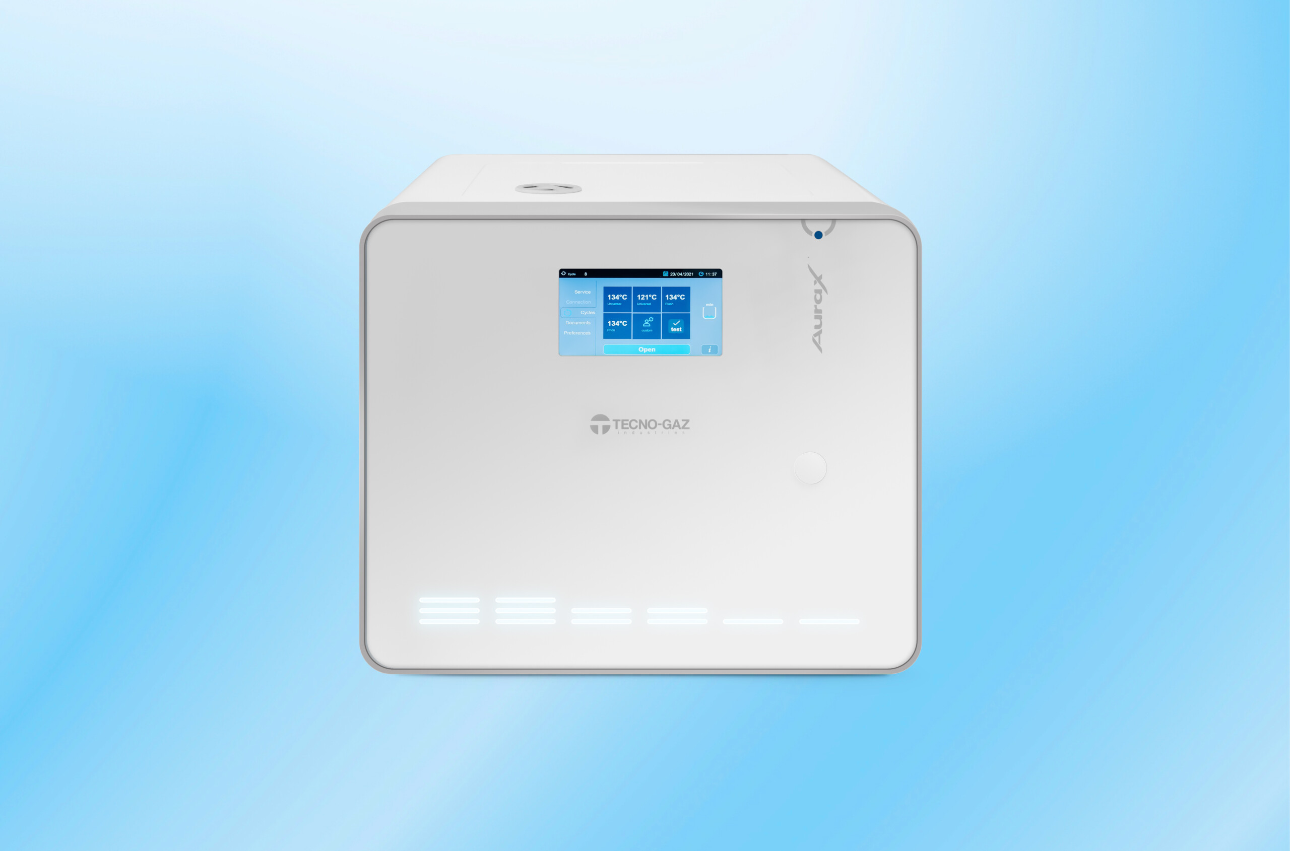 Der neueste Tisch-Dampfsterilisator von Tecno-Gaz mit ressourcensparendem Wasser-Regenerationssystem.